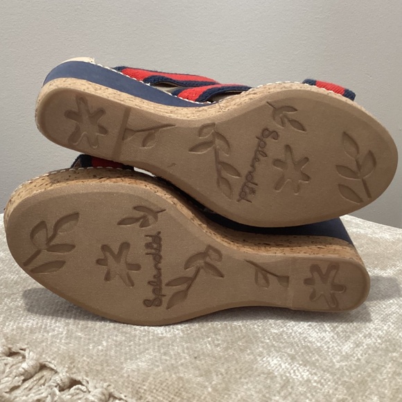 **NEW** Splendid Klever Wedge Heeled Cork Sandals - Red/Blue/Tan - 7M - Picture 11 of 13